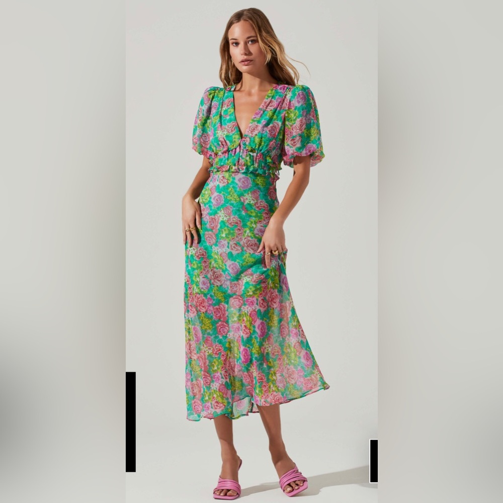 ASTR the Label Green Esperanza Dress NWT
